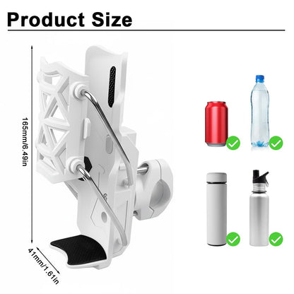 CAGE SERIES - Motorcycle Water Bottle Adjustable Rack/Holder  2.0 | 360° Rotation Adjust - ( UNIVERSAL) - PEARL WHITE