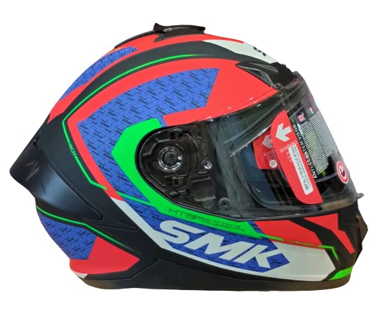 SMK Helmets - Typhoon - RD1 - Matt Black Red Blue - Dual Visor Full Face Helmet (MA235