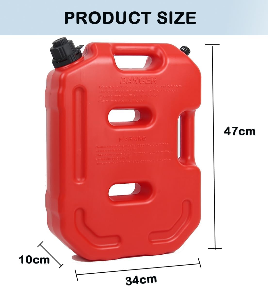 Boltt | 10L Slim Fuel Tank Can - Petrol & Diesel Container for Off-Road, ATV, Motorcycle, Tractors, Long Drives | Universal Car & Bike Fuel Storage