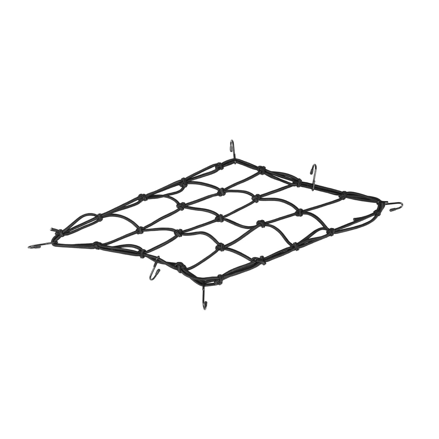 Boltt | Multifunctional Motorcycle Cargo Bungee Net |  15''X15'', Retractable Elastic | Rope Mess Strap with 6 Hooks | Luggage Net Black for Motorcycle Bike ATV | Seat Net - PACK OF 1