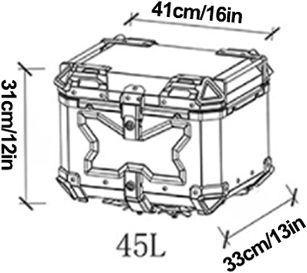 LGP rainbow large capacity aluminium top box 45 ltrs (fits all motorcycle) - color plating premium top box