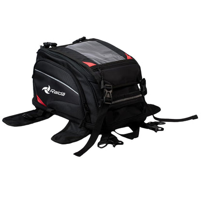 Raida Compass K28 Motorcycle Tank Bag | 23L + 5L Expandable | Detachable GPS Pocket | Hydration Bladder Compatible | Backpack Convertible | 1680D Ballistic Fabric | Strong Magnetic Mounting