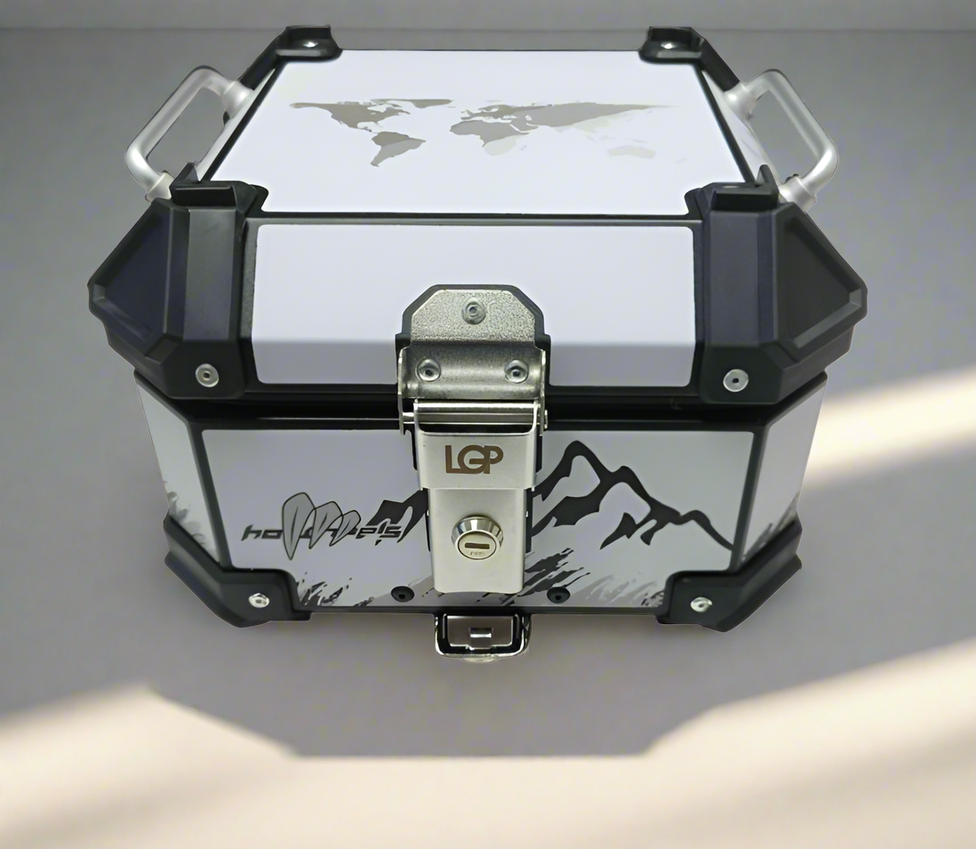 LGP 18 litres aluminium top box with adventure graphics universal 2.0 ( fits all motorcycles )