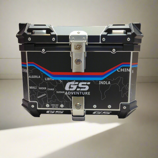 Wanderer GS aluminium top box 45 ltrs - LGP (inspired by international moto tourers) compatible for all motorcycle - BLACK