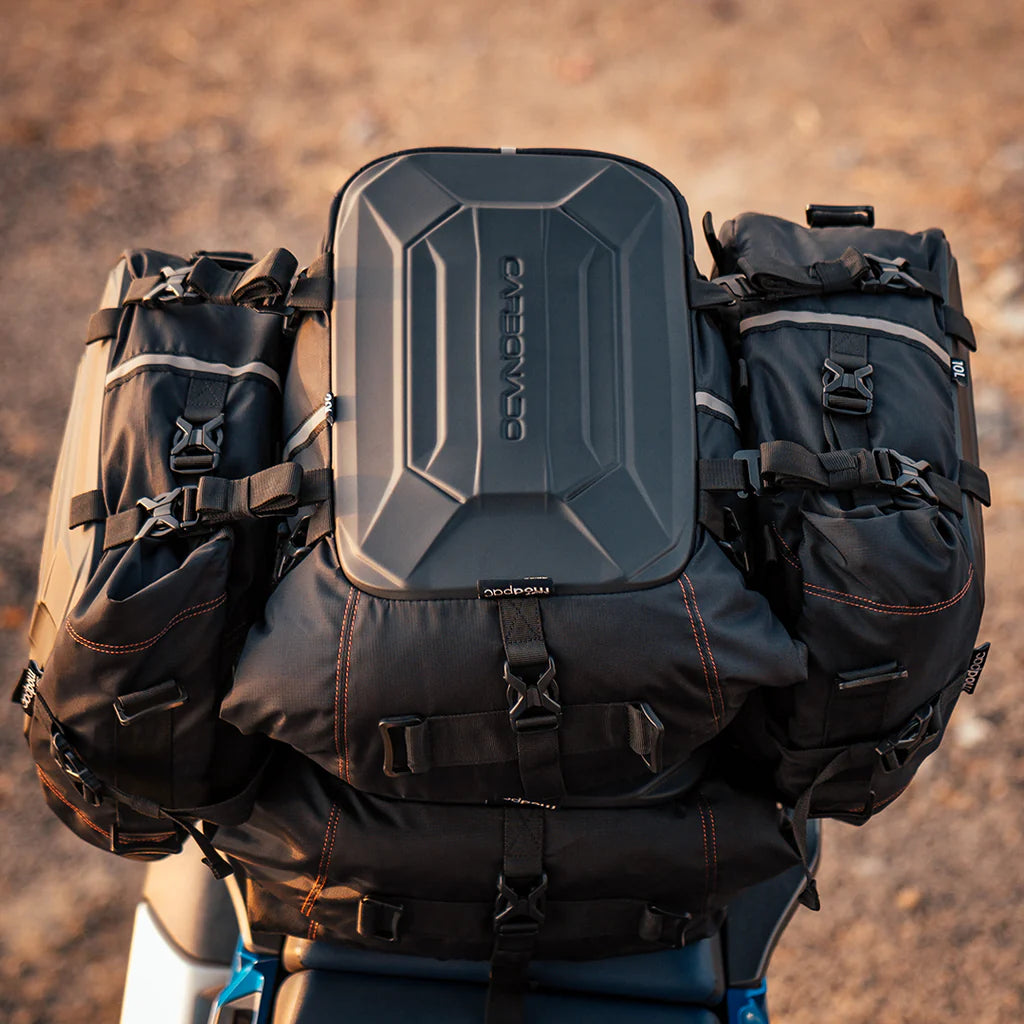 CARBONADO Modpac Pro (Black) | 100% Waterproof Motorcycle Tailpack | Saddle Bag | Crash Guard Bag (Black) | Polyester - 5L/10L/20L/30L ( Pack of 1 )