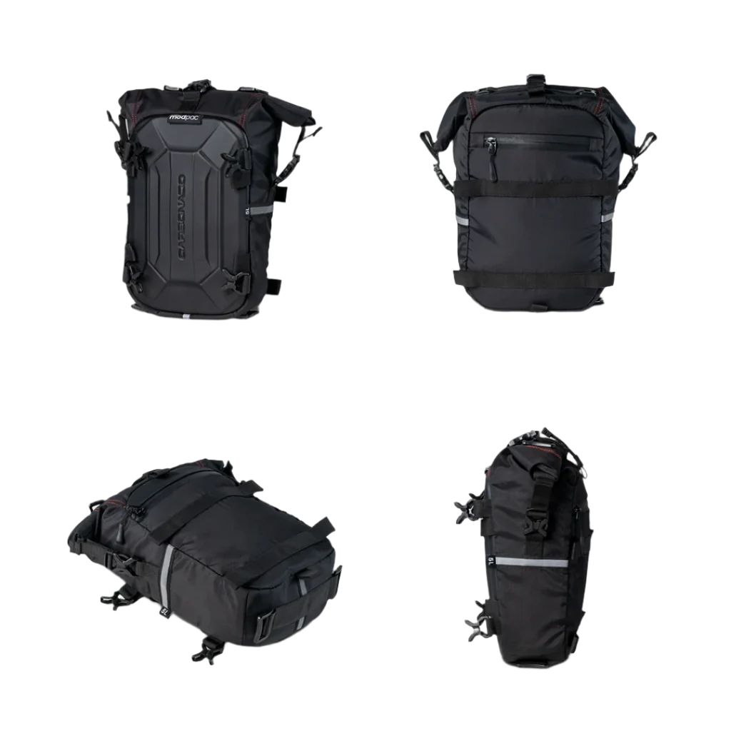 CARBONADO Modpac Pro (Black) | 100% Waterproof Motorcycle Tailpack | Saddle Bag | Crash Guard Bag (Black) | Polyester - 5L/10L/20L/30L ( Pack of 1 )