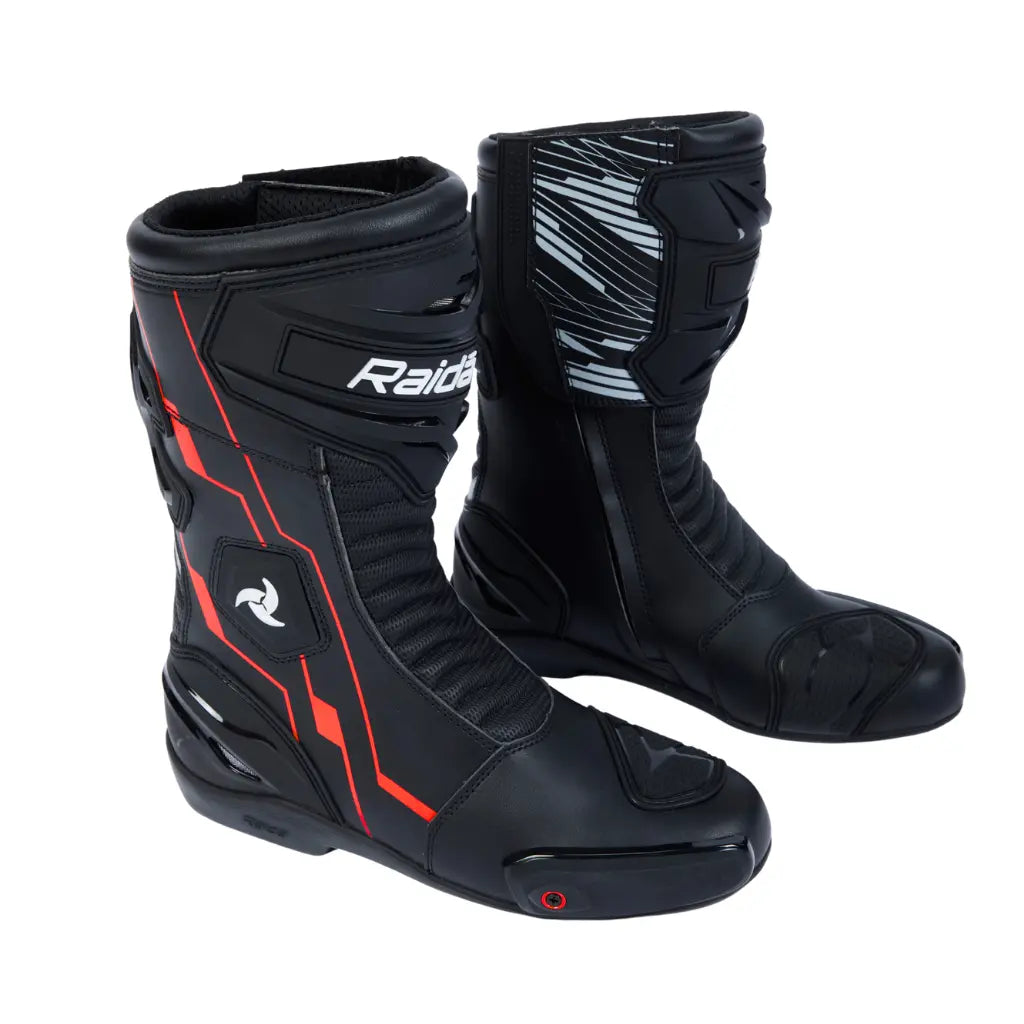 Raida Aeroprix Motorcycle Racing Boots | CE Certified | Black Red