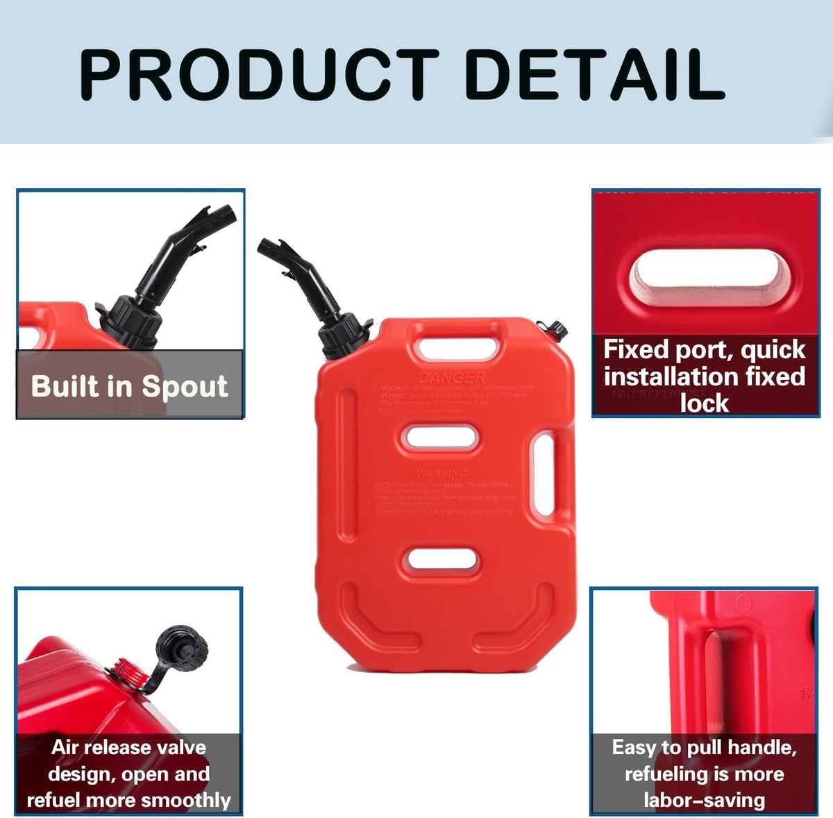 Boltt | 10L Slim Fuel Tank Can - Petrol & Diesel Container for Off-Road, ATV, Motorcycle, Tractors, Long Drives | Universal Car & Bike Fuel Storage