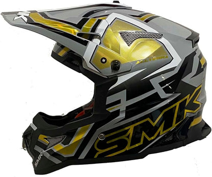 SMK Allterra X-Aces | Off Road Helmet for Bikers | – GL627 | Gold Grey MX helmet