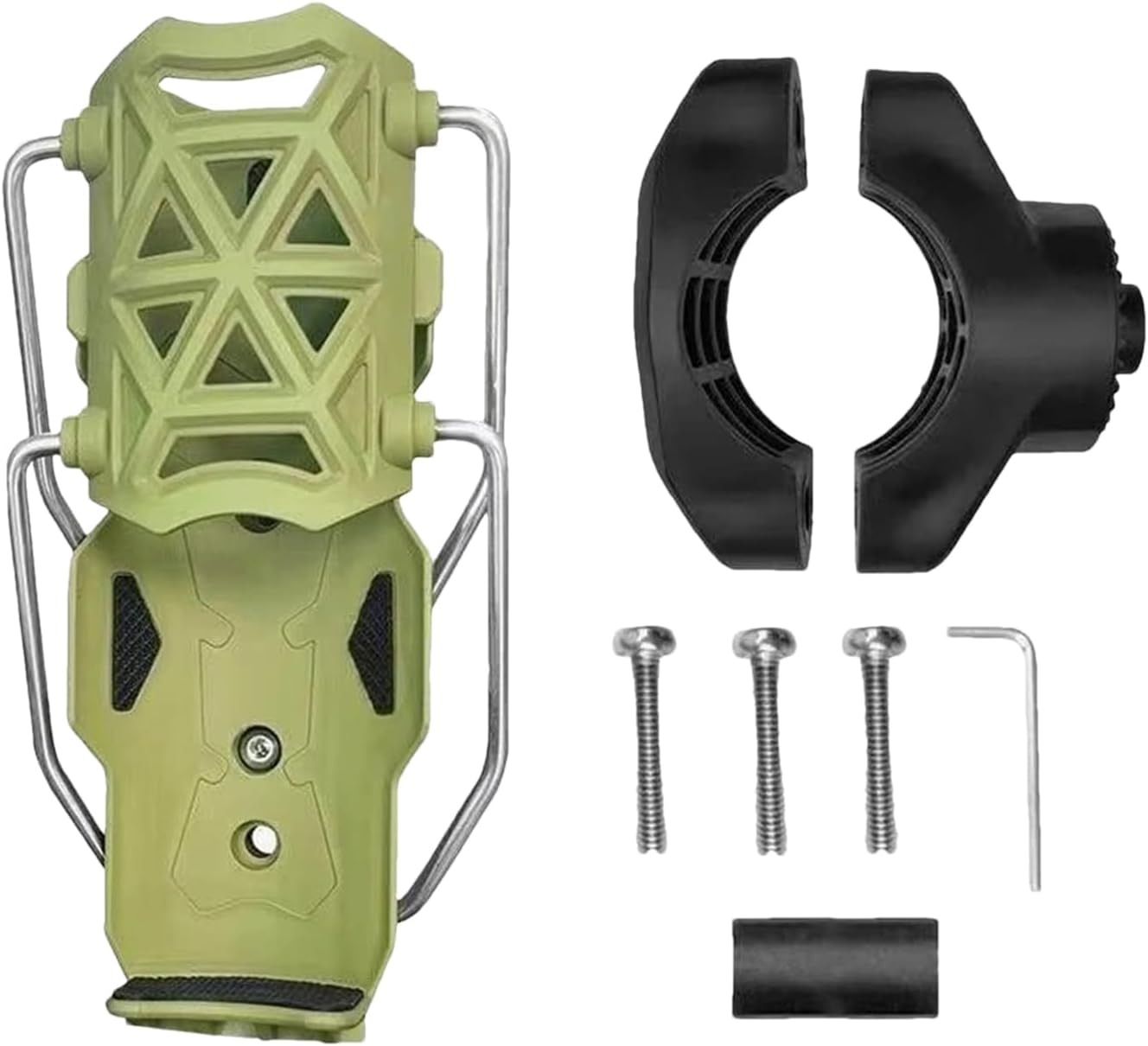 CAGE SERIES - Motorcycle Water Bottle Adjustable Rack/Holder  2.0 | 360° Rotation Adjust - ( UNIVERSAL) - GREEN