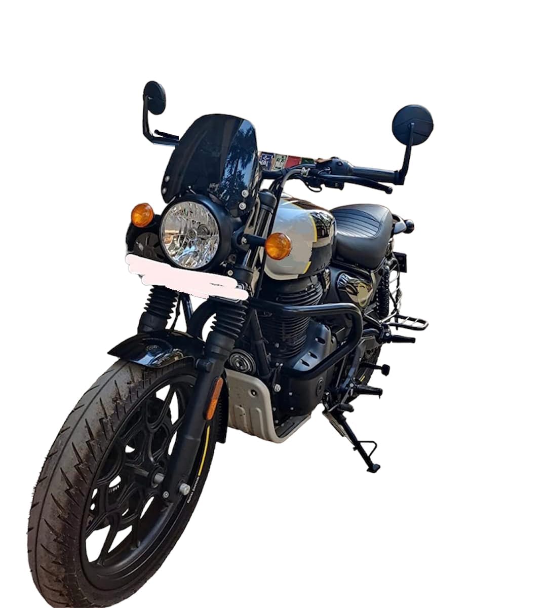 Handle Bar End Side Mirror For Royal Enfiled Classic /Electra / Reborn/Standard - 350/ 500,Himalayan 450 Hunter 350, Meteor 350, Super Meteor , Interceptor , Gt 650, Himalayan/Scram 411, Bear 650 Round Mirrors