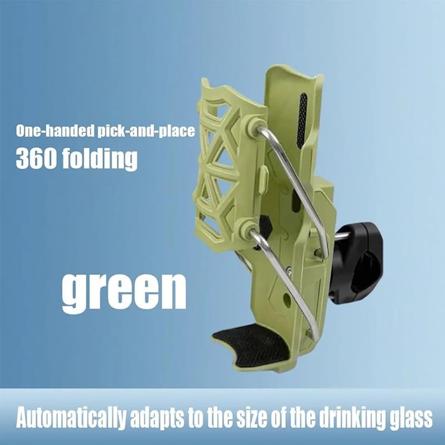 CAGE SERIES - Motorcycle Water Bottle Adjustable Rack/Holder  2.0 | 360° Rotation Adjust - ( UNIVERSAL) - GREEN
