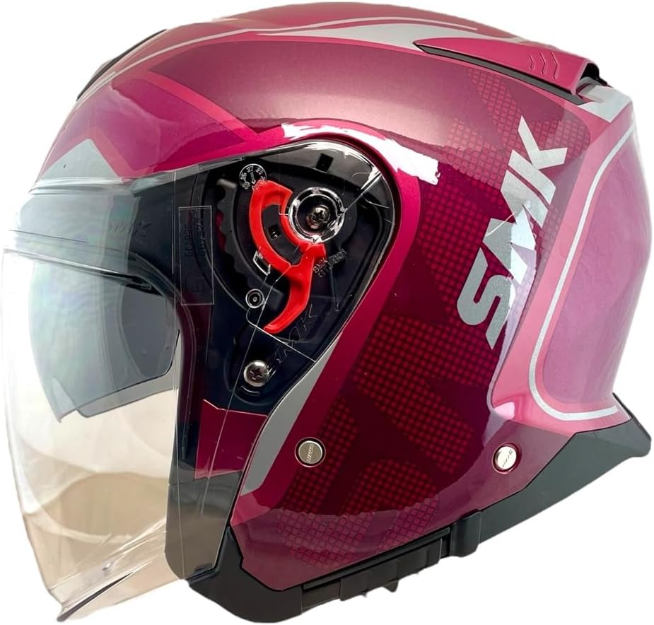 SMK GTJ Tourer open face half helmet - Red White glossy GL363