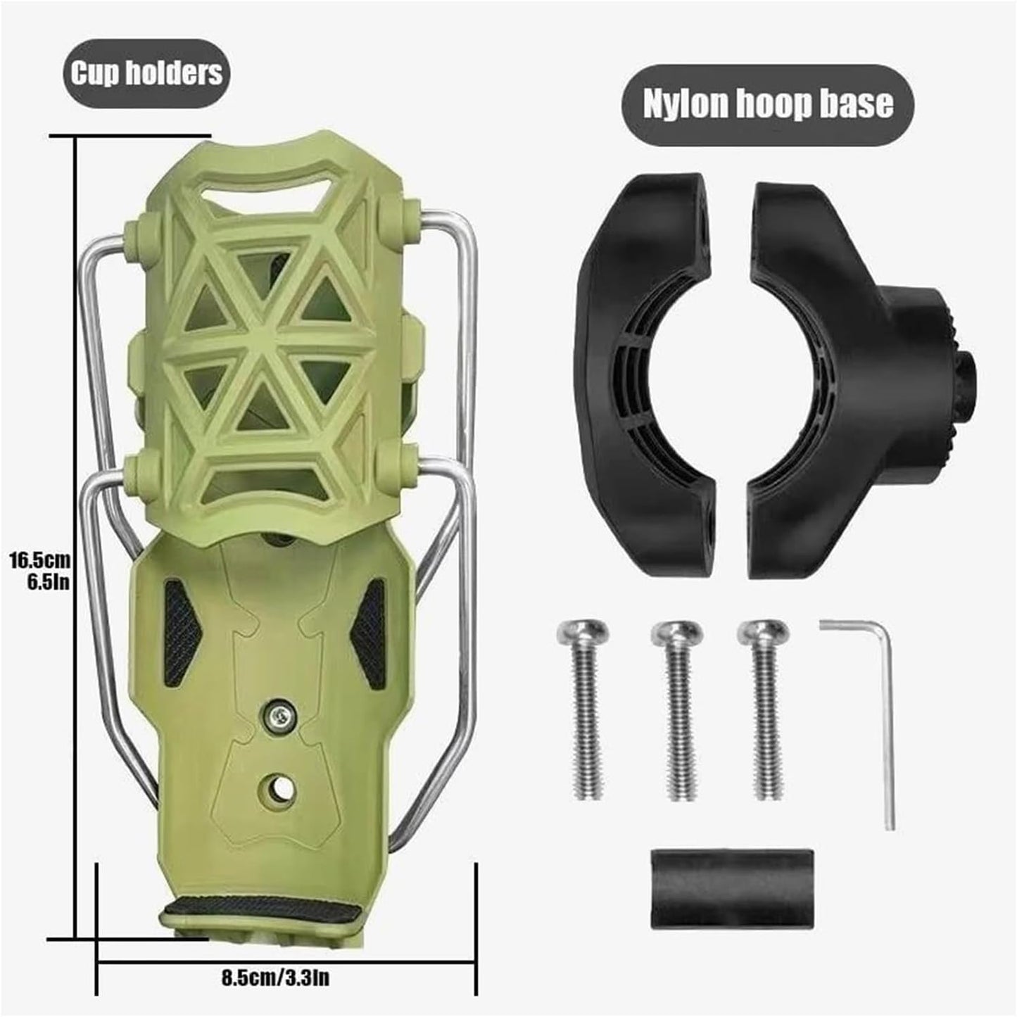 CAGE SERIES - Motorcycle Water Bottle Adjustable Rack/Holder  2.0 | 360° Rotation Adjust - ( UNIVERSAL) - GREEN