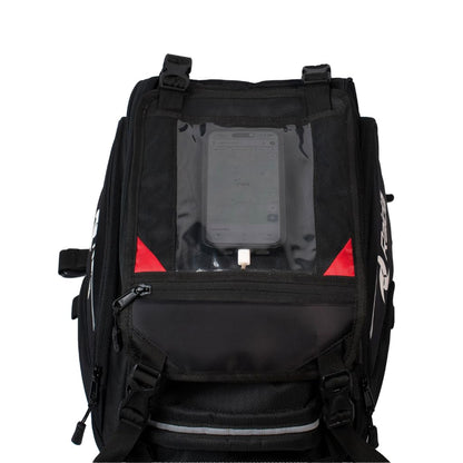 Raida Compass K28 Motorcycle Tank Bag | 23L + 5L Expandable | Detachable GPS Pocket | Hydration Bladder Compatible | Backpack Convertible | 1680D Ballistic Fabric | Strong Magnetic Mounting