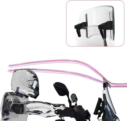 JCF (T1) MOTORCYCLE WINDSHIELD EXTENDER (ADJUSTABLE SPOILER CLAMP ON WINDSHIELD DEFLECTOR)- CLEAR
