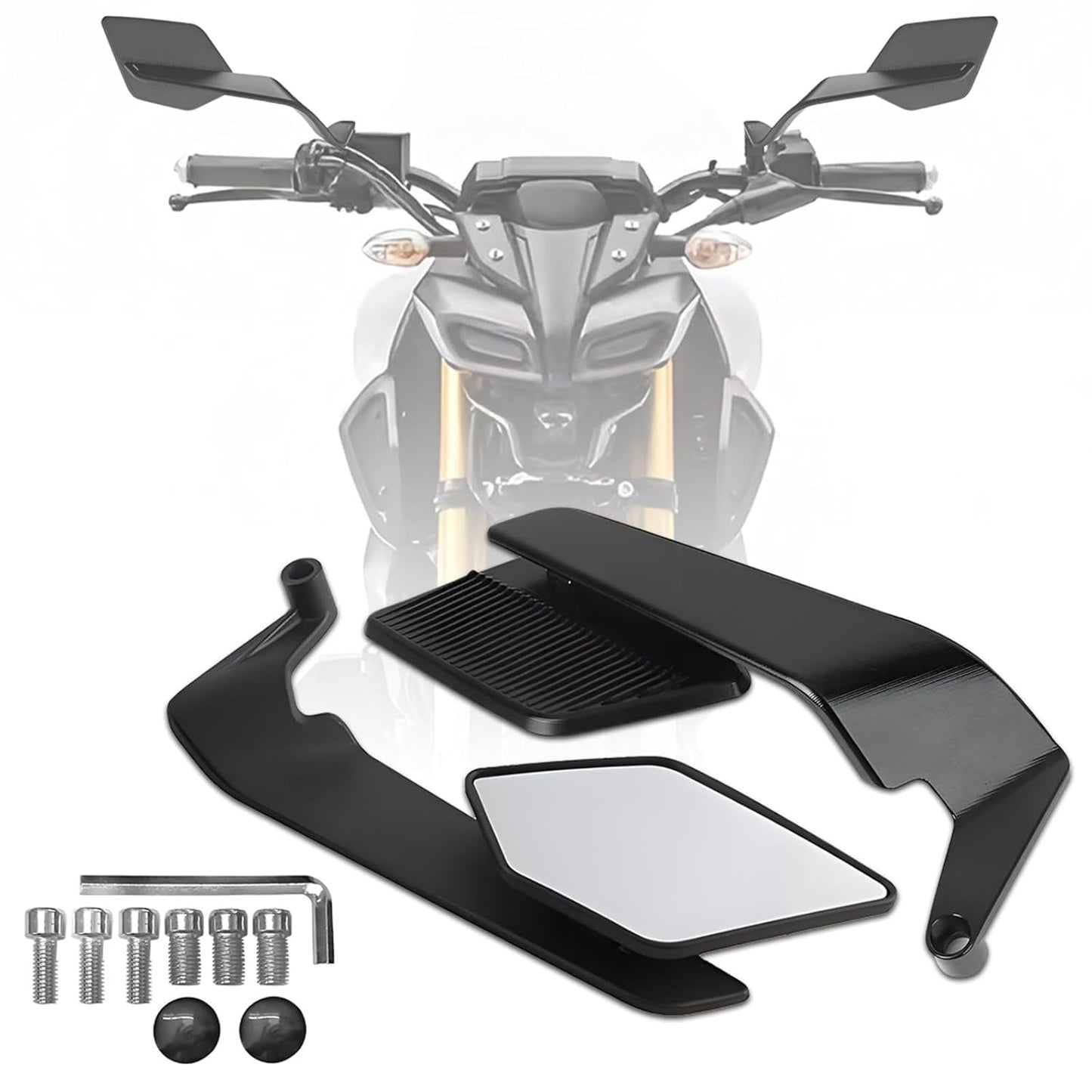 Stealth naked max rear view mirror | 180 degree rotatable | yoke fitting | Compatible for naked bikes | Aluminium alloy