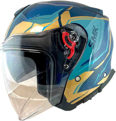 SMK GTJ Escape open face half helmet - Matt Blue / Gold ( MA575 )