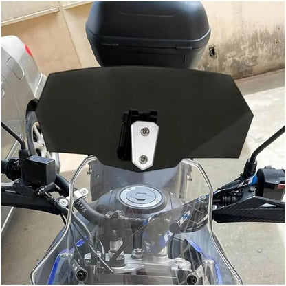 UNIVERSAL MOTORCYCLE WINDSHIELD EXTENDER (ADJUSTABLE SPOILER SINGLE CLAMP ON WINDSHIELD DEFLECTOR)