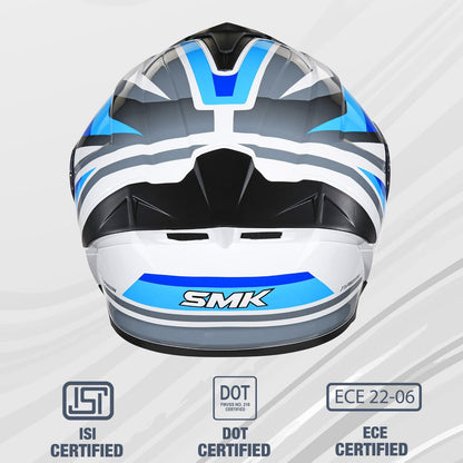 SMK Typhoon Freeride | ISI ECE & DOT Certified | Full Face Dual Visor Helmet for Men and Women with Pinlock Fitted | Clear Visor and Inner Sun Visor | GL156