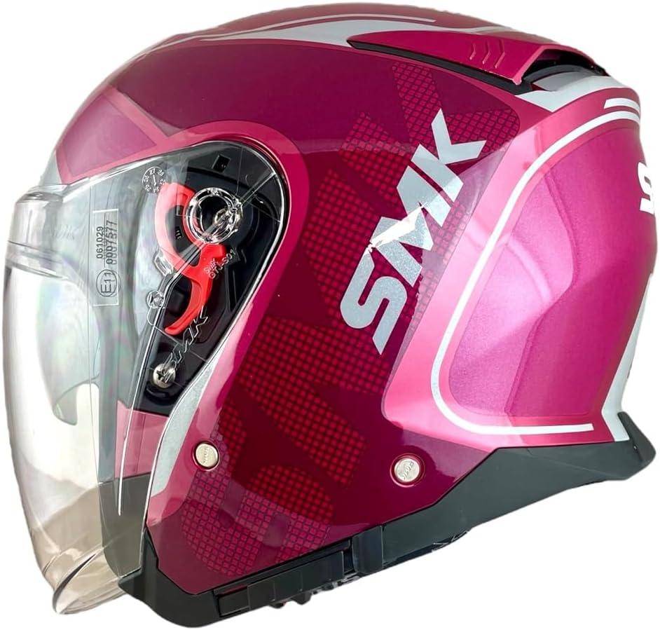 SMK GTJ Tourer open face half helmet - Red White glossy GL363