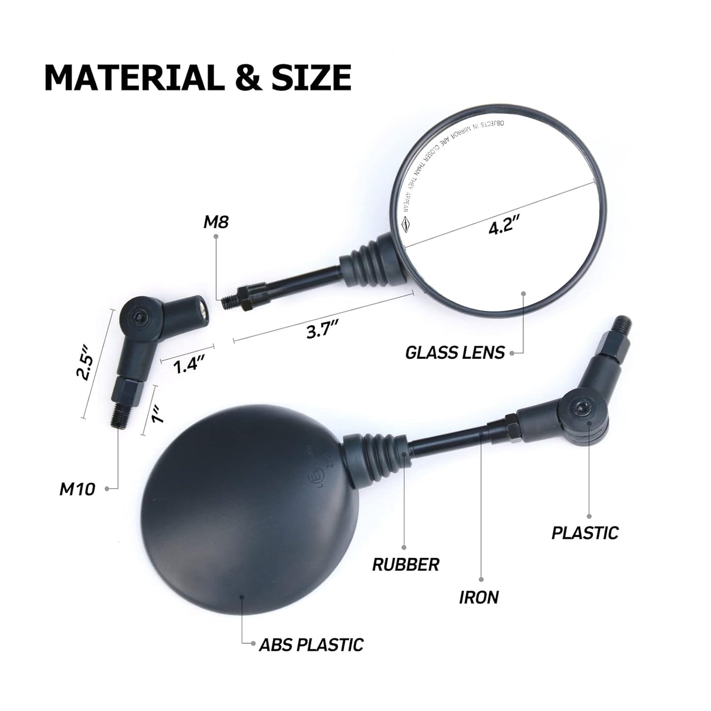 SPIKI CF Touring Mirrors (Pair) | 360 Degree  Foldable Rear View Mirrors | Wide View | Universal Fit for Motorcycles