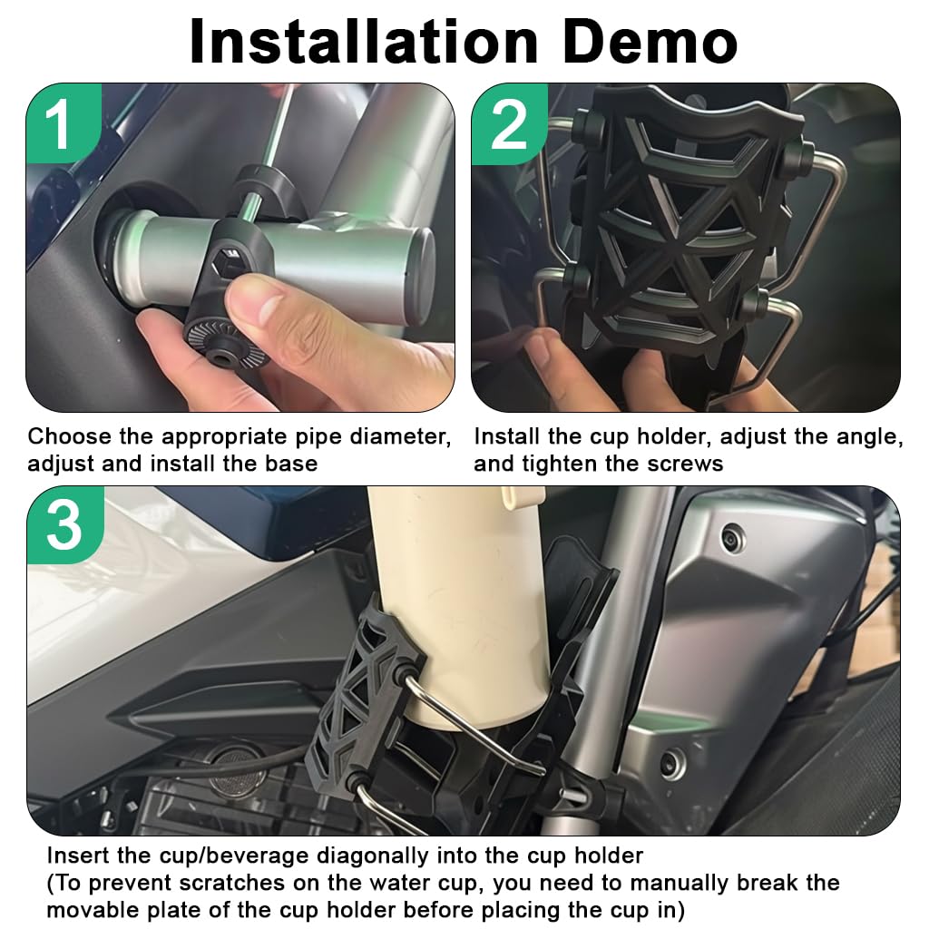 CAGE SERIES - Motorcycle Water Bottle Adjustable Rack/Holder  2.0 | 360° Rotation Adjust - ( UNIVERSAL) - BLACK