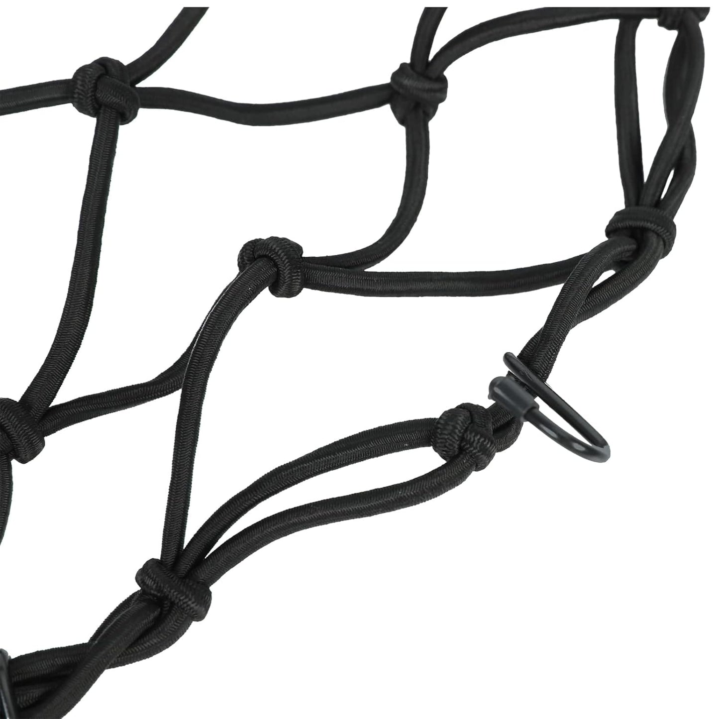 Boltt | Multifunctional Motorcycle Cargo Bungee Net |  15''X15'', Retractable Elastic | Rope Mess Strap with 6 Hooks | Luggage Net Black for Motorcycle Bike ATV | Seat Net - PACK OF 1