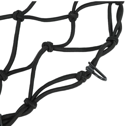 Boltt | Multifunctional Motorcycle Cargo Bungee Net |  15''X15'', Retractable Elastic | Rope Mess Strap with 6 Hooks | Luggage Net Black for Motorcycle Bike ATV | Seat Net - PACK OF 1
