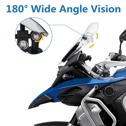 Motorcycle Rearview Mirror, 180 Degree Wide Angle Safety 180 Degree Rear View Mirror | Blind Spot Side Mirror | for Motorcycle Cruiser Sport Bike Street Bike Scooter