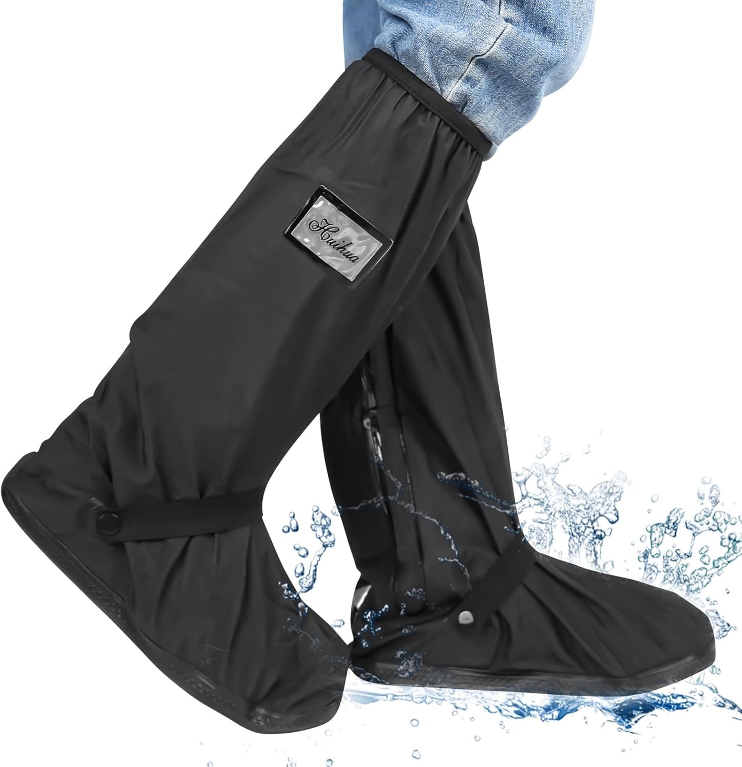 Waterproof Shoe Covers Foldable with Reflector for Men Women Rain Ge