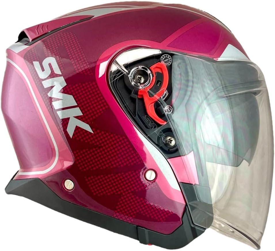 SMK GTJ Tourer open face half helmet - Red White glossy GL363