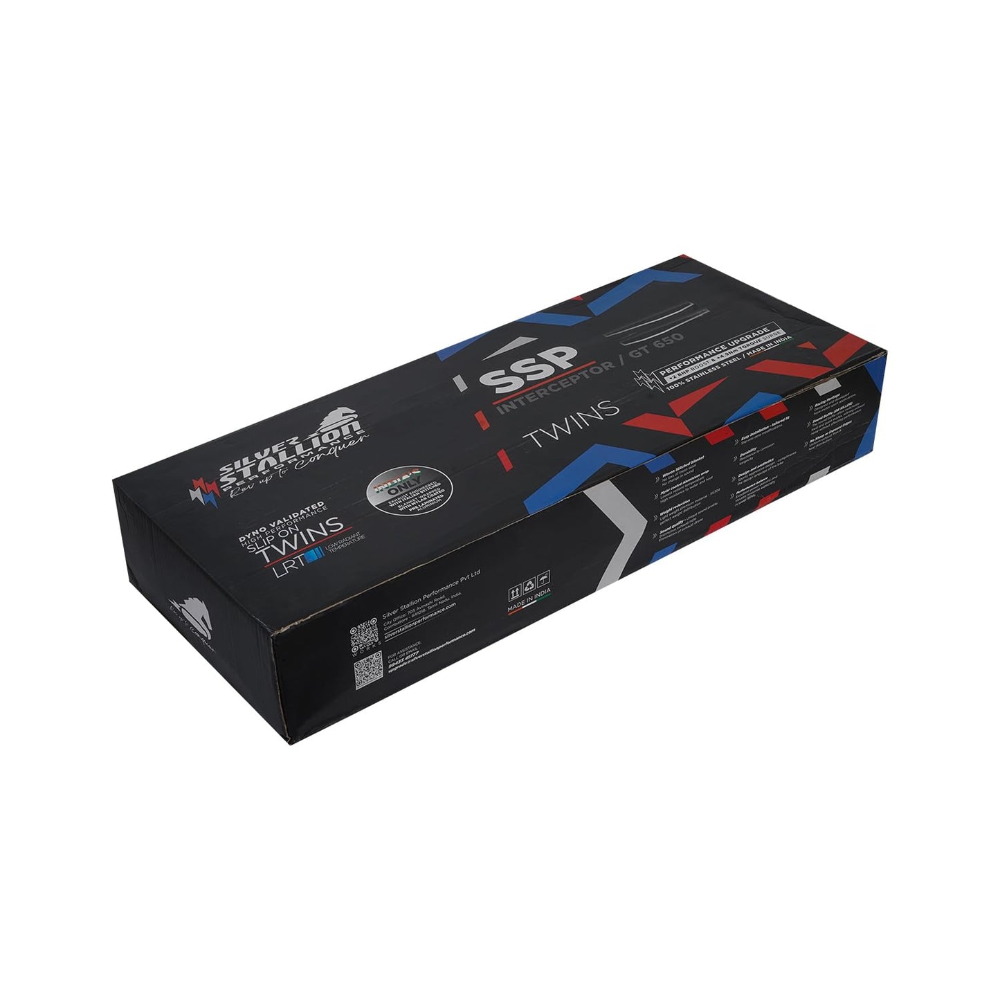 RE Interceptor 650 /GT 650 | SILVER STALLION | DYNO High Performance Exhaust System | Silver Glossy finish | Twin, SS304 - LIFE TIME WARRANTY