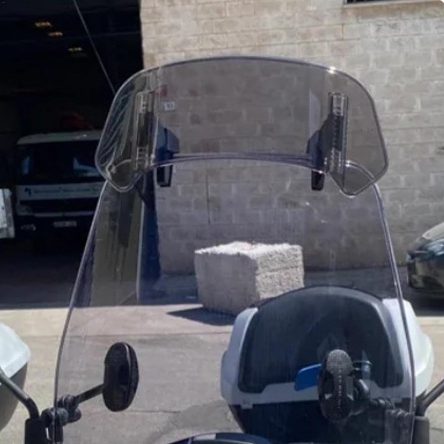 JCF (T2) MOTORCYCLE WINDSHIELD EXTENDER (ADJUSTABLE SPOILER CLAMP ON WINDSHIELD DEFLECTOR)- CLEAR