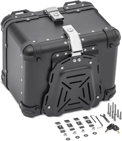 LGP Premium Aluminium Top Case | NERO EDITION ( Top Box ) | Bevelled corner | 45L - BLACK ( COMPATIBLE FOR ALL MOTORCYCLE ) - 1 YEAR WARRANTY