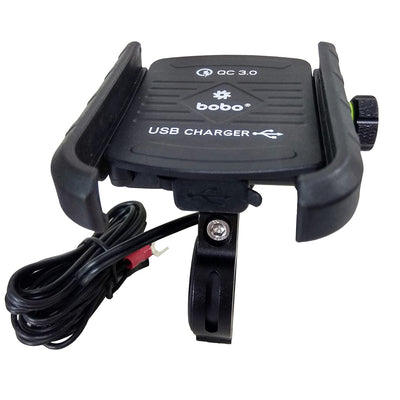 BOBO BM1 Jaw-Grip Bike Phone Holder (with fast USB 3.0 charger) Motorcycle Mobile Mount universal