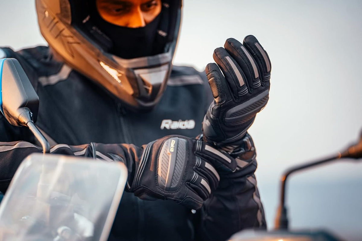 Raida Polyester Alps Cycling Waterproof Gloves | 3M Thinsulation | Touchscreen Compatible | TPR Palm Sliders ,Black