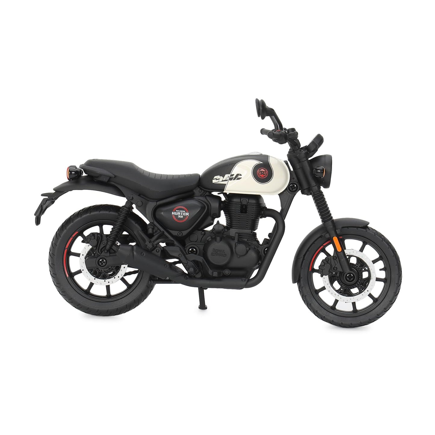Royal Enfield Hunter 350 Scale Model | 1:12 Diecast Metal & Plastic | Working Suspension&Side Stand | Steerable Handlebars | Free-Rolling Wheels | Authentic Mirrors | Collectors Essential Tokyo Black