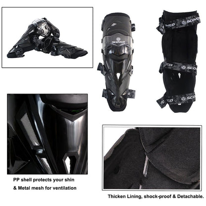 Scoyco Motorcycle Bike Racing Riding Knee Guard K12 (BLACK)
