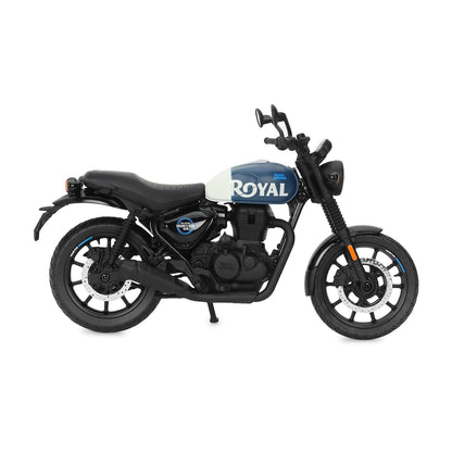 Royal Enfield Hunter 350 Scale Model | 1:12 Diecast Metal & Plastic | Working Suspension & Side Stand | Steerable Handlebars | Free-Rolling Wheels | Authentic Mirrors|Collectors Essential Rebel Blue