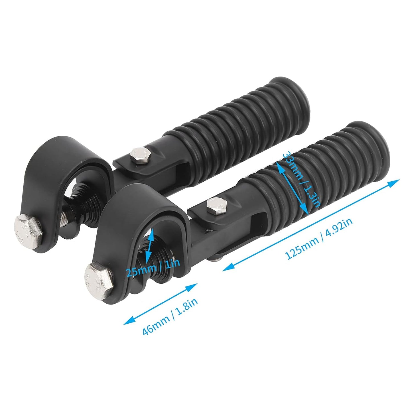 Boltt | Anti-Vibrate Engine Guard / Crash guard | Highway Foot Pegs + Clamps | 360 degree adjustable | Compatible with all motorcycle - STAINLESS STEEL ( ideal for touring and long rides )