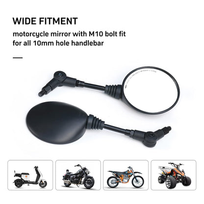 SPIKI CF Touring Mirrors (Pair) | 360 Degree  Foldable Rear View Mirrors | Wide View | Universal Fit for Motorcycles