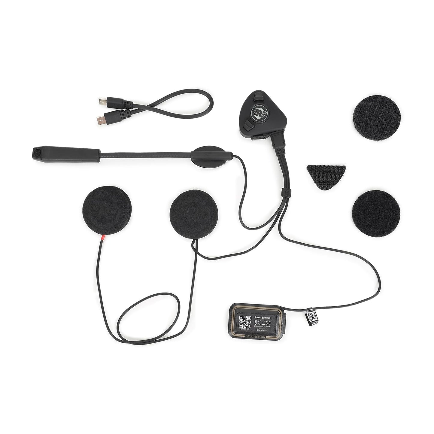Royal Enfield Motowave X2 Helmet Bluetooth |with Bluetooth 5.3 | Enhanced Noise Filtering |Voice-Audio tech | 16+ Hours Playback Time | IP67 Waterproof Protection | Black One Size