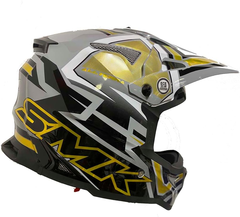 SMK Allterra X-Aces | Off Road Helmet for Bikers | – GL627 | Gold Grey MX helmet
