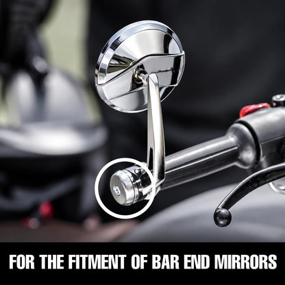 BAR END SIDE MIRRORS – CHROME SET OF -2 (ROYAL ENFIELD) COMPATIBLE FOR GT 650 / INTERCEPTOR 650 / HUNTER 350 / SUPER METEOR 650 / CLASSIC 350 / REBORN / METEOR 350