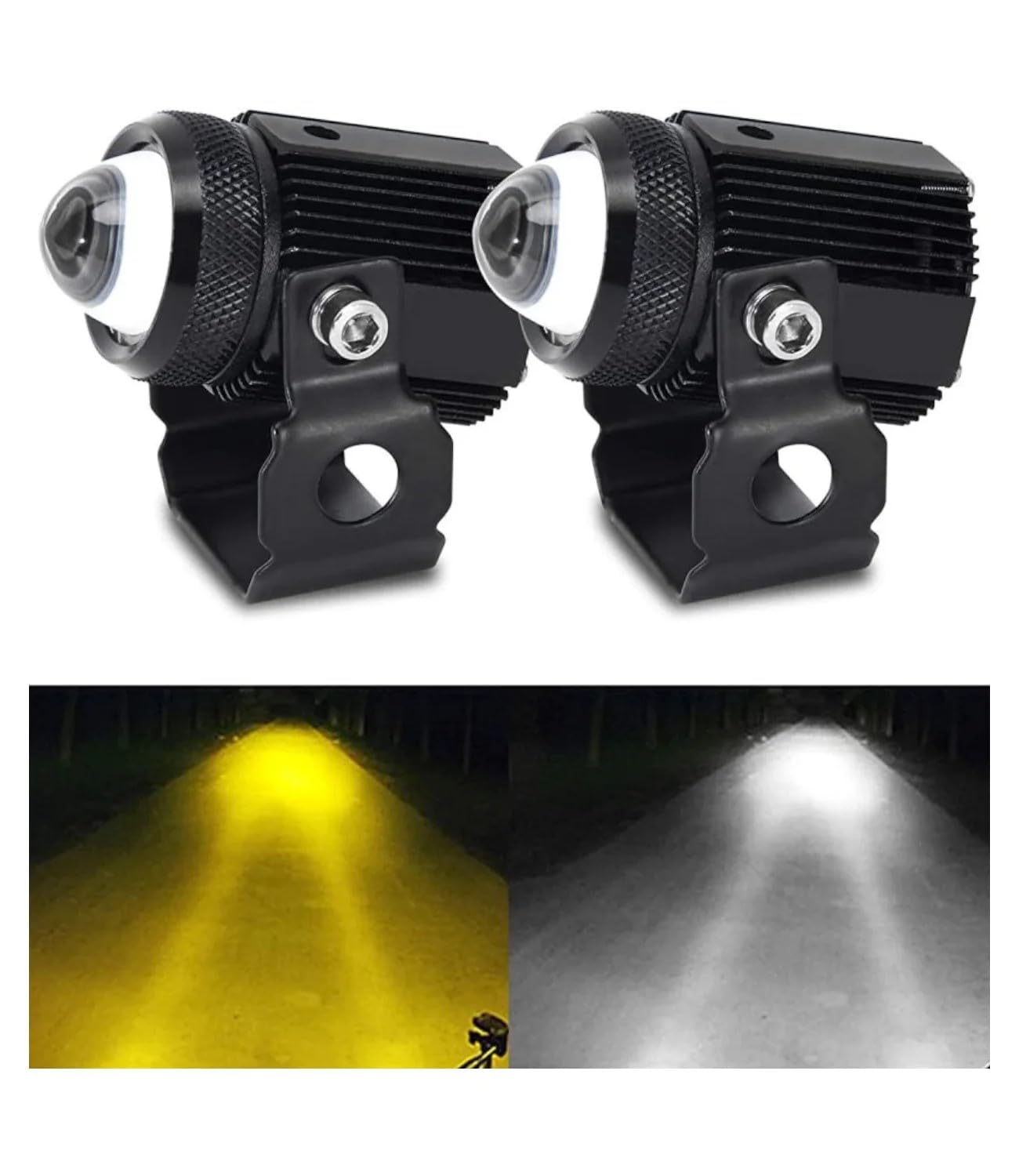 MB Mini Driving Fog Lights | 40W | Dual Colour For universal Motorcycle/Scooters/Cars/Jeeps |