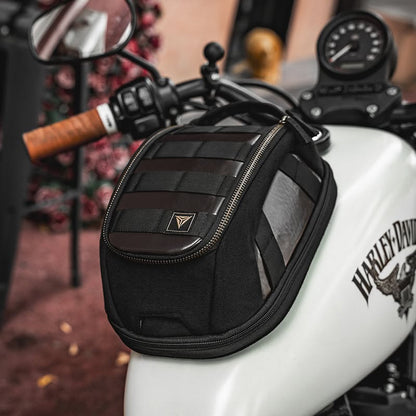 Motowolf MB11 Retro Magnetic Motorcycle Tank Bag 3L–5L | Expandable Vintage Tank Bag with Waterproof Cover & Strong Magnets