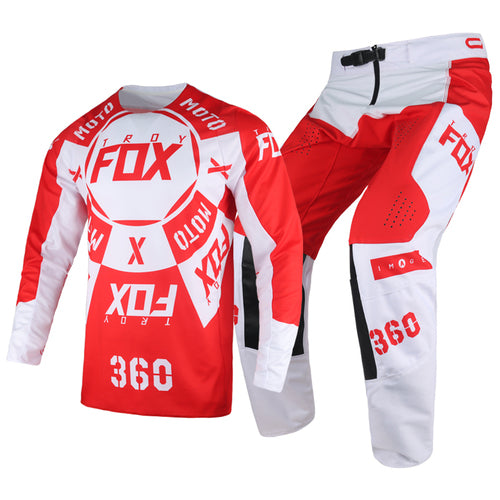 F.O.X Racing 360 NOBBY Motocross Jersey & Pants - Red & White
