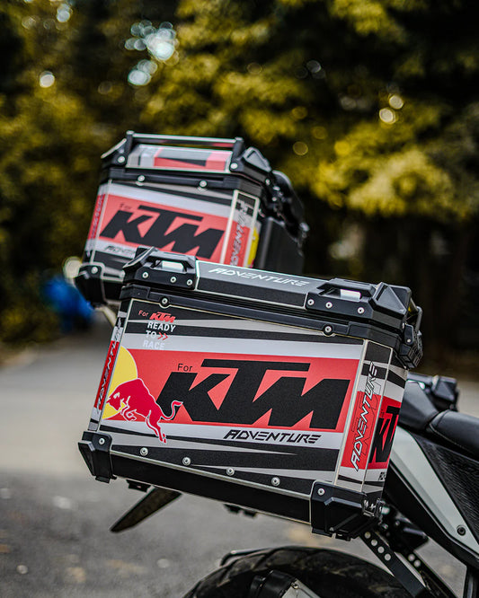 LGP Premium Aluminium KTM Graphics  Panniers set | Ideal for Touring / Commute - 1 year warranty