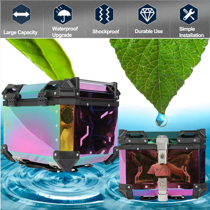 LGP rainbow large capacity aluminium top box 45 ltrs (fits all motorcycle) - color plating premium top box